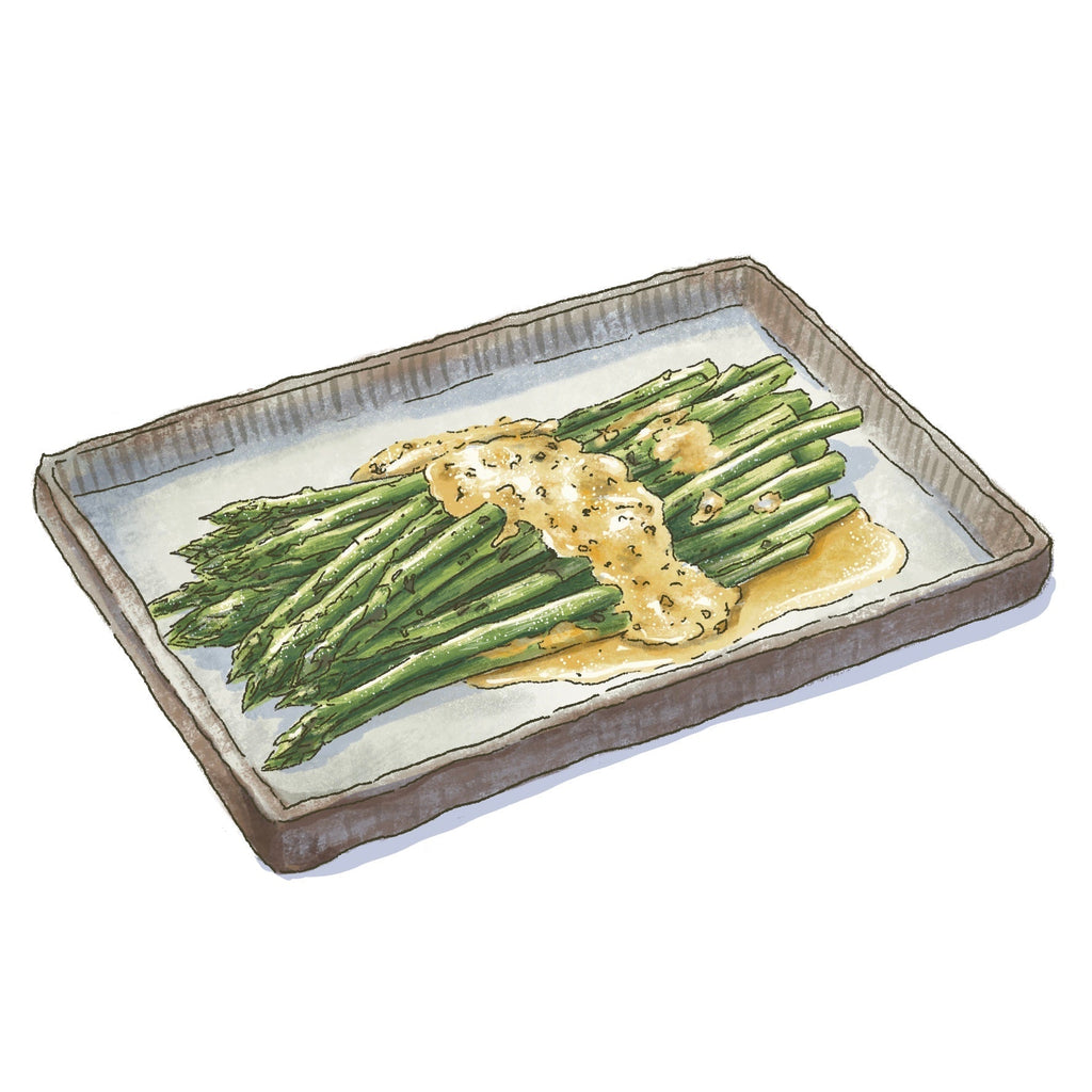 Baby Asparagus with White Chocolate Beurre Blanc Butter